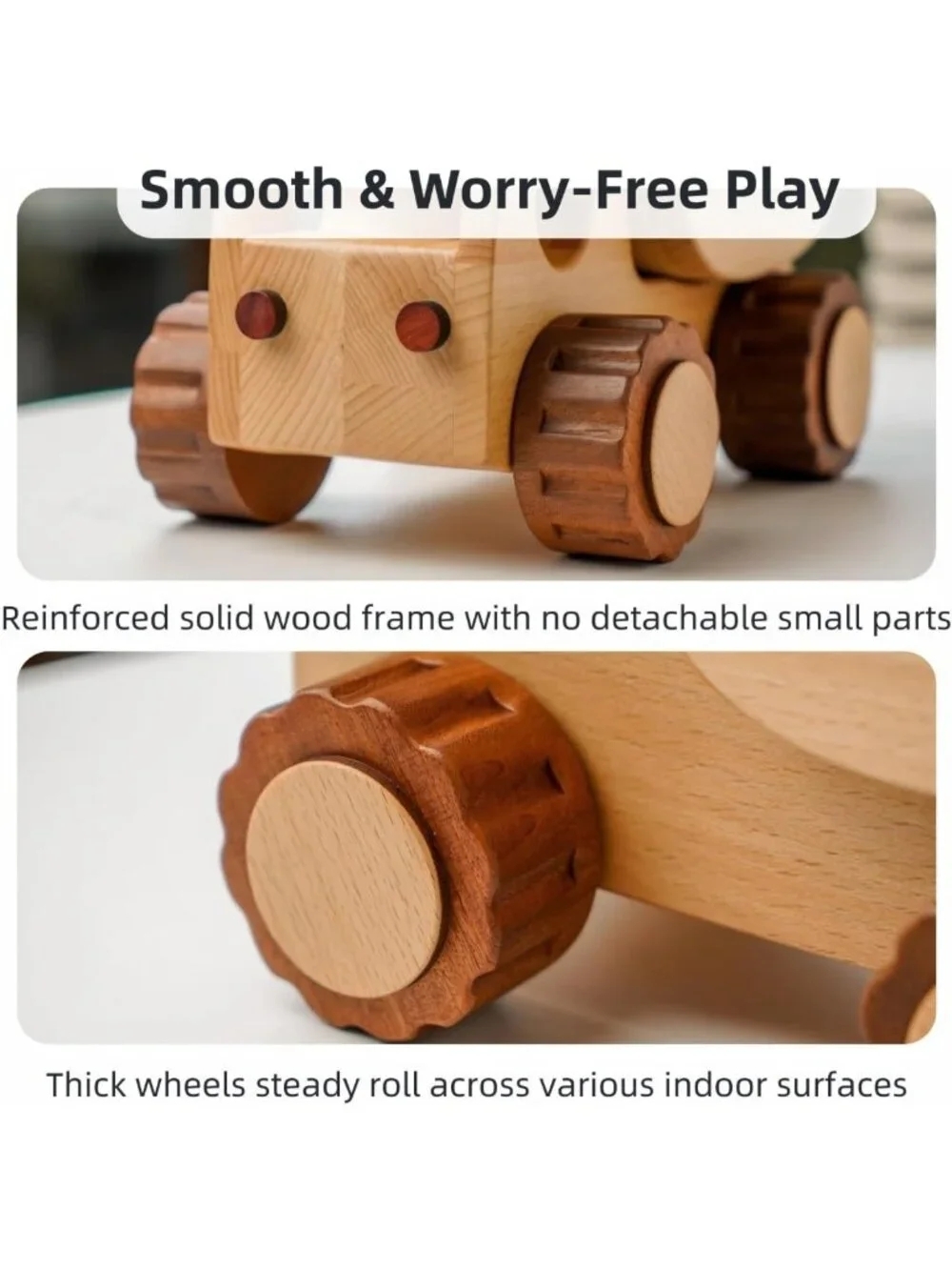 Wooden Dump Truck Toy for Toddlers | Montessori Construction Vehicle | 90° - Picture 3 of 9